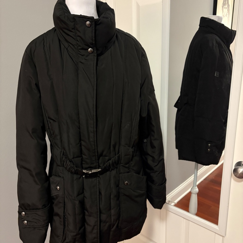 Calvin Klein Black Belted Puffer Jacker